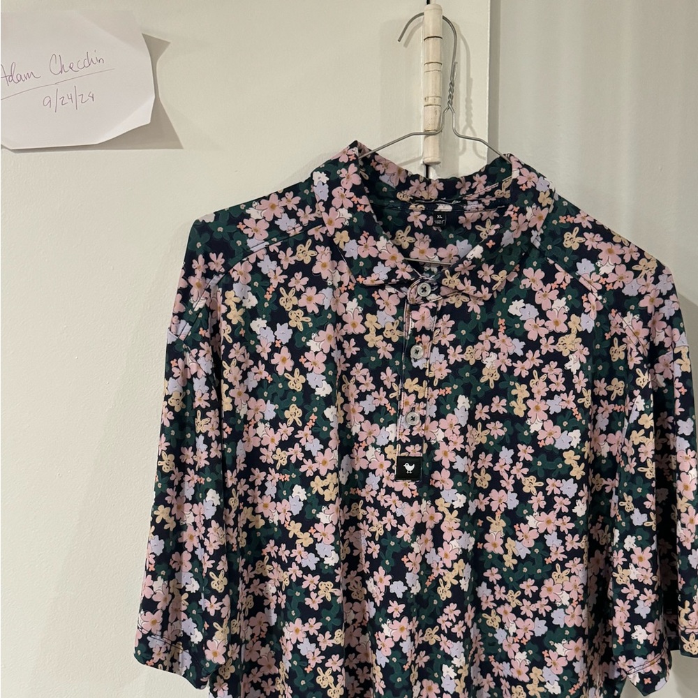 Bad Birdie Golf Polo - Flower Print